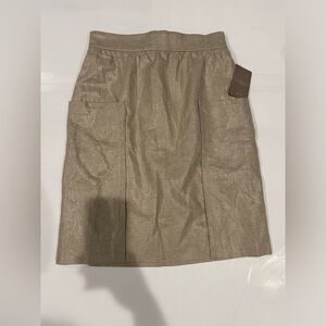 Cartonnier Anthropologie Skirt Linen Blend Women’s 2 Pockets Knee Length Gold